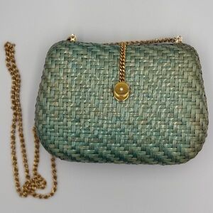 Vintage Woven Structured Crossbody or Shoulder Bag